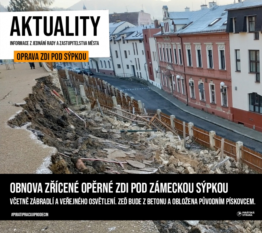 Obnova zřícené opěrné zdi pod Zámeckou sýpkou