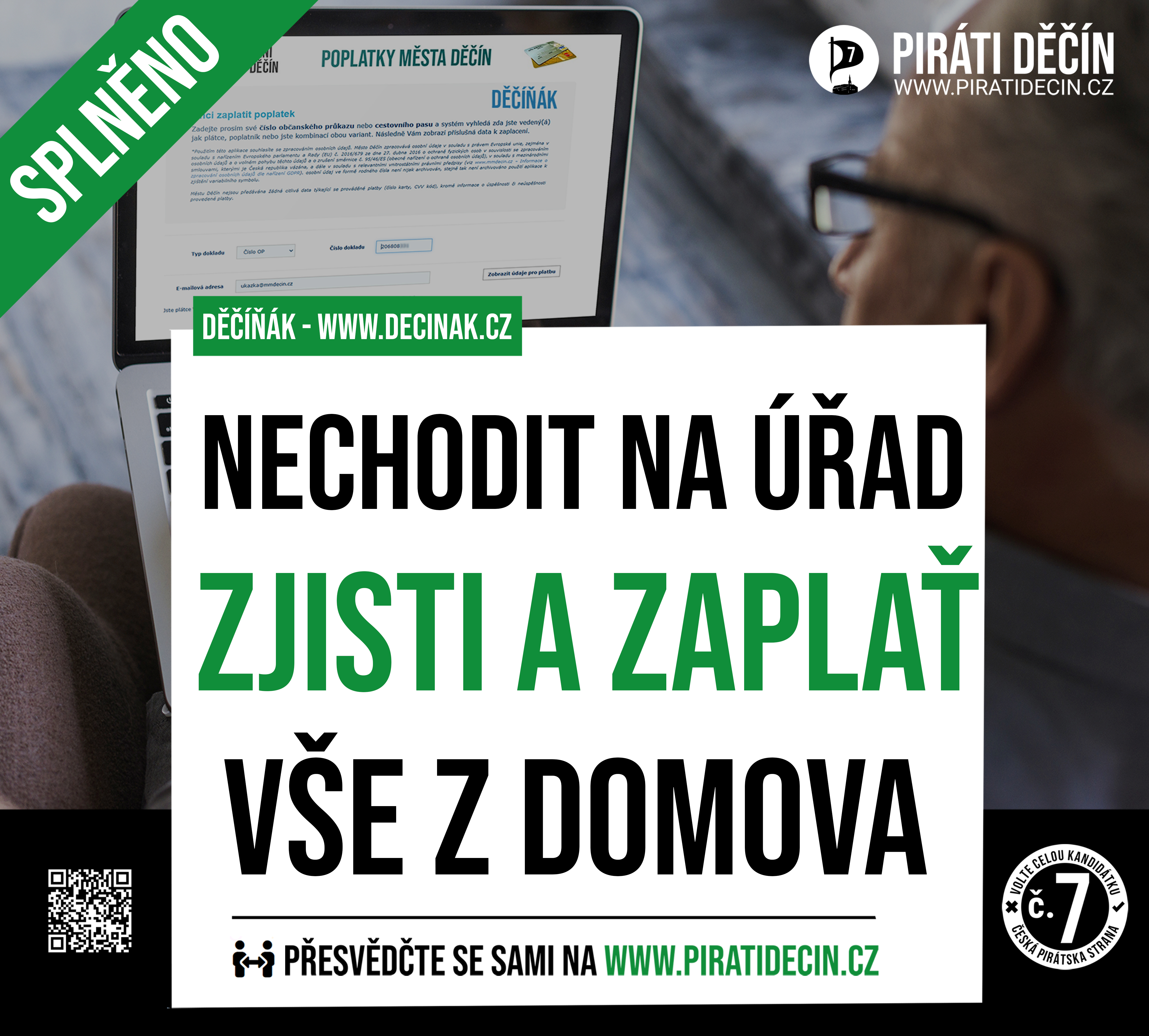 Platební brána Děčíňák - www.decinak.cz startuje. Naše inovace v placení poplatků občanů městu Děčín